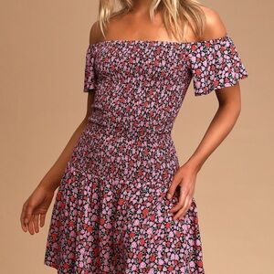 Beautiful floral flutter sleeve summer dress